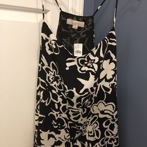 Loft halter top  black white print